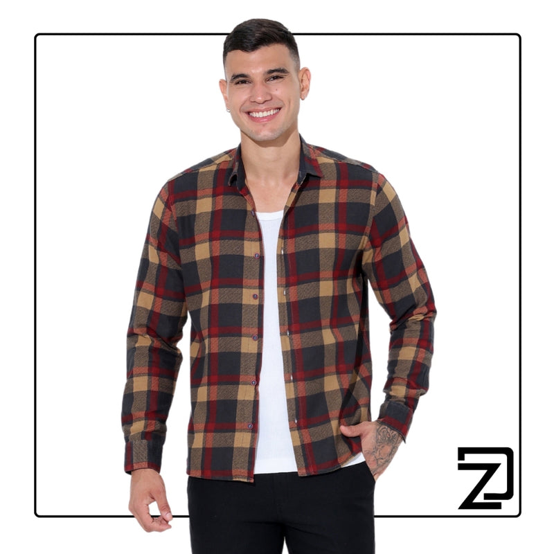 Camisa Xadrez Masculina em Tecido Casimira