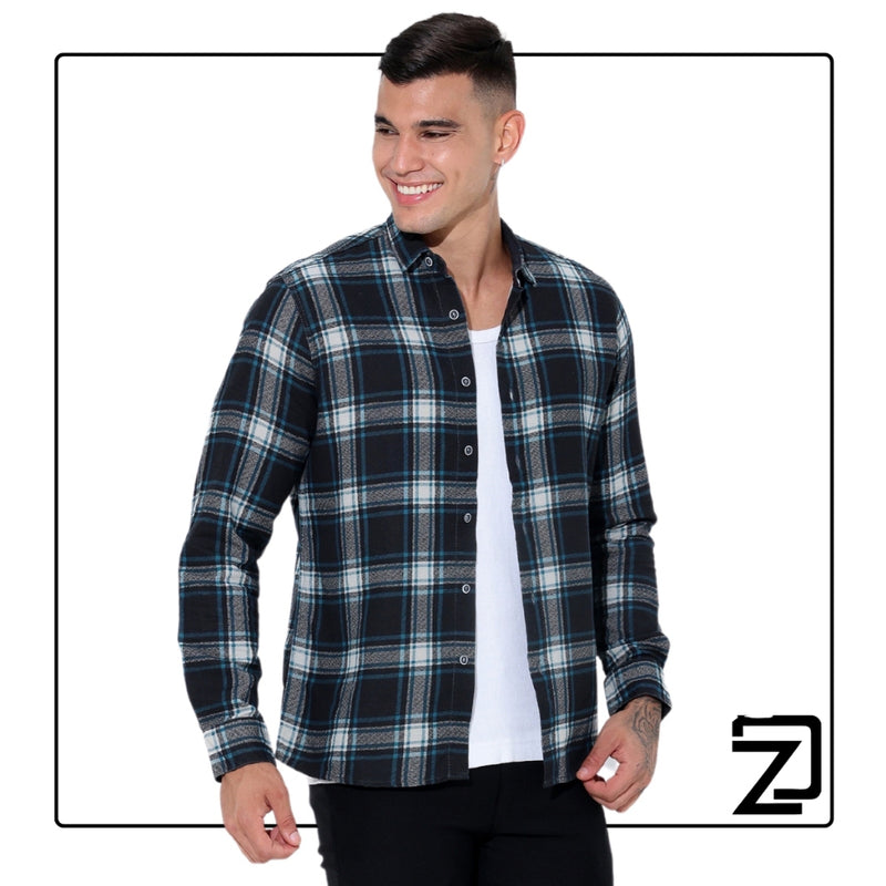 Camisa Xadrez Masculina em Tecido Casimira