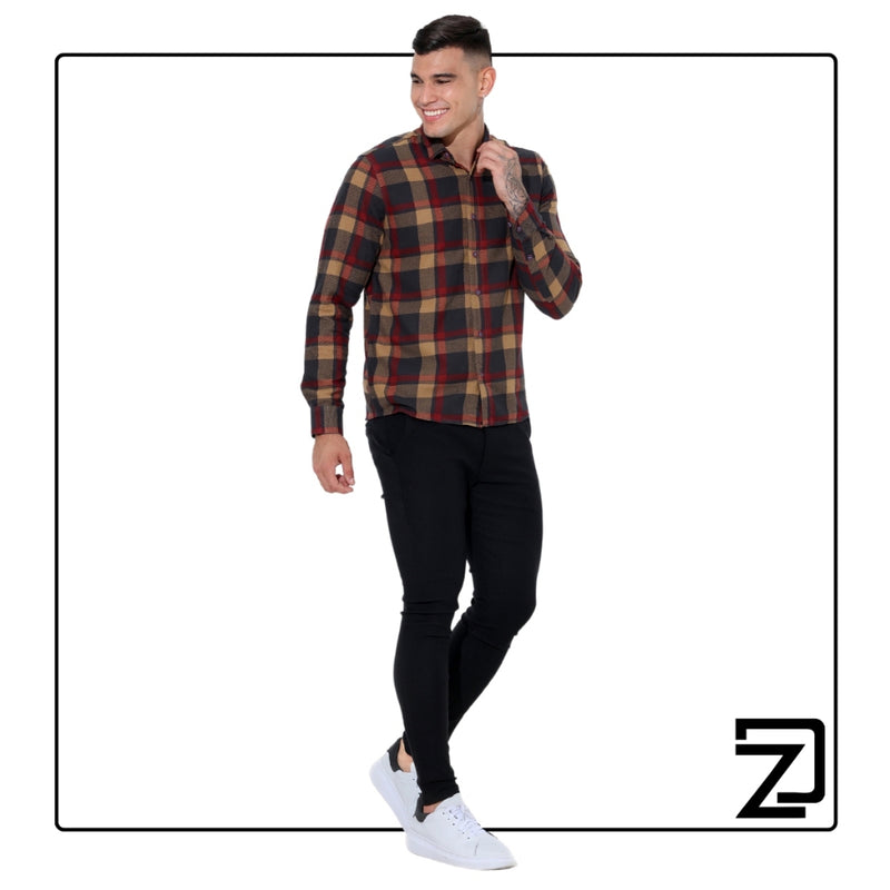 Camisa Xadrez Masculina em Tecido Casimira