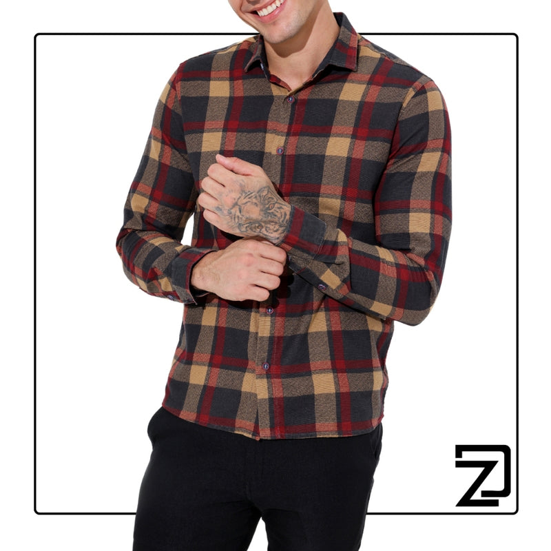 Camisa Xadrez Masculina em Tecido Casimira